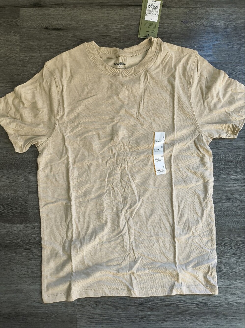 Men's Short-Sleeve Crew Neck T-Shirt in Beige